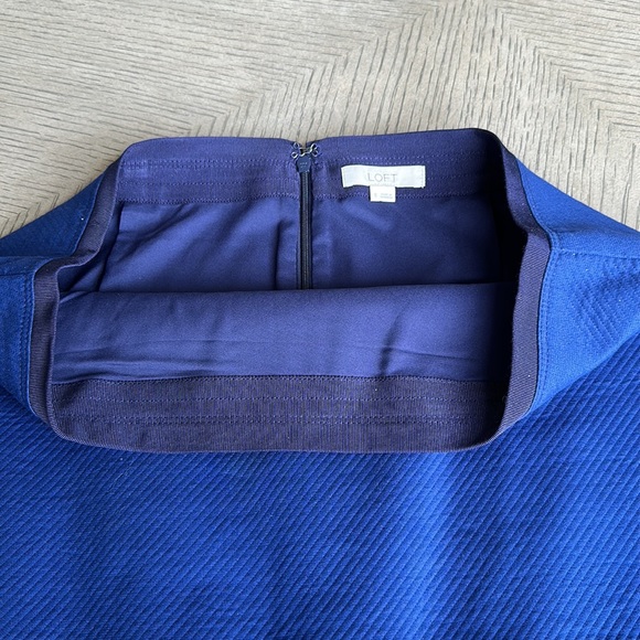 Ann Taylor LOFT Ombre Blue Cotton Stretch Pencil Skirt SZ 8 - Picture 5 of 10